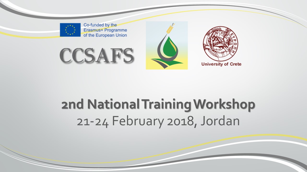 2nd National Training Workshop, 21 – 24 February 2018, Jordan