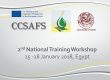 2nd National Training Workshop, 25 – 28 January 2018, Egypt
