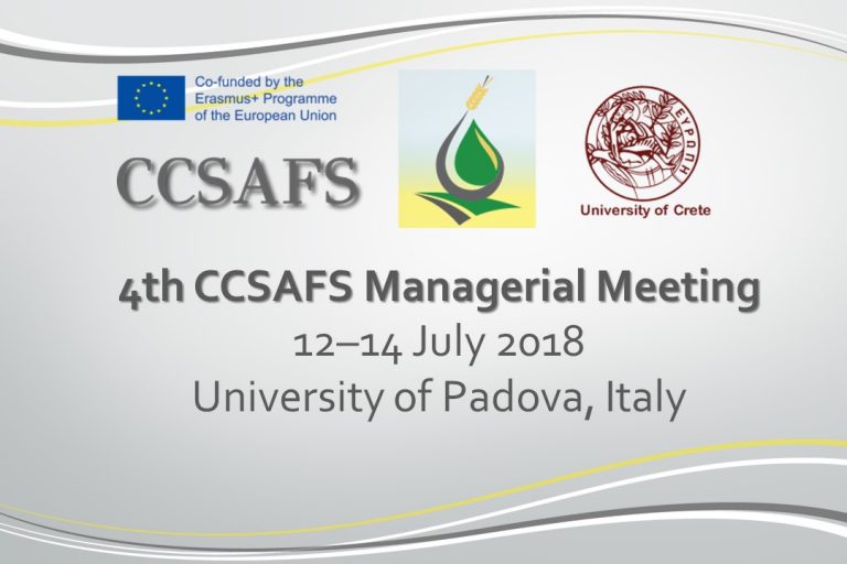 4th CCSAFS Managerial Meeting, 12-14 July, Italy