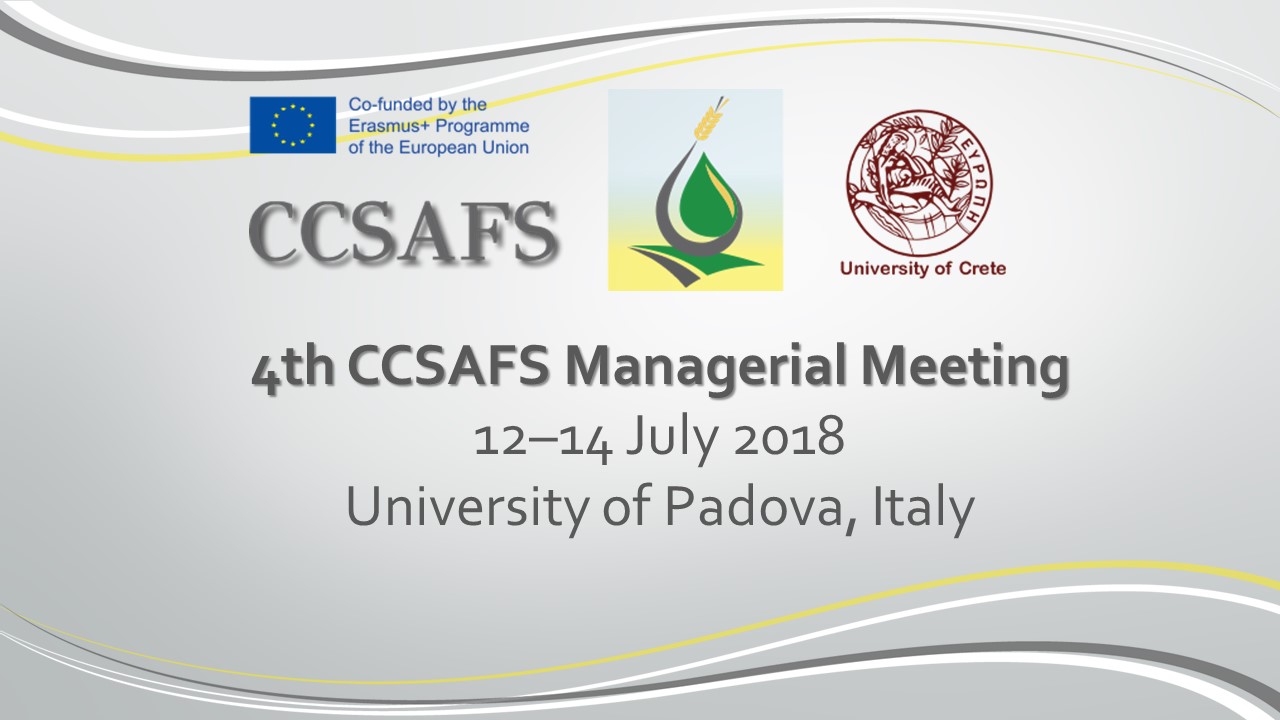 4th CCSAFS Managerial Meeting, 12-14 July, Italy