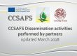 CCSAFS Dissemination activities performed by partners updated March 2018