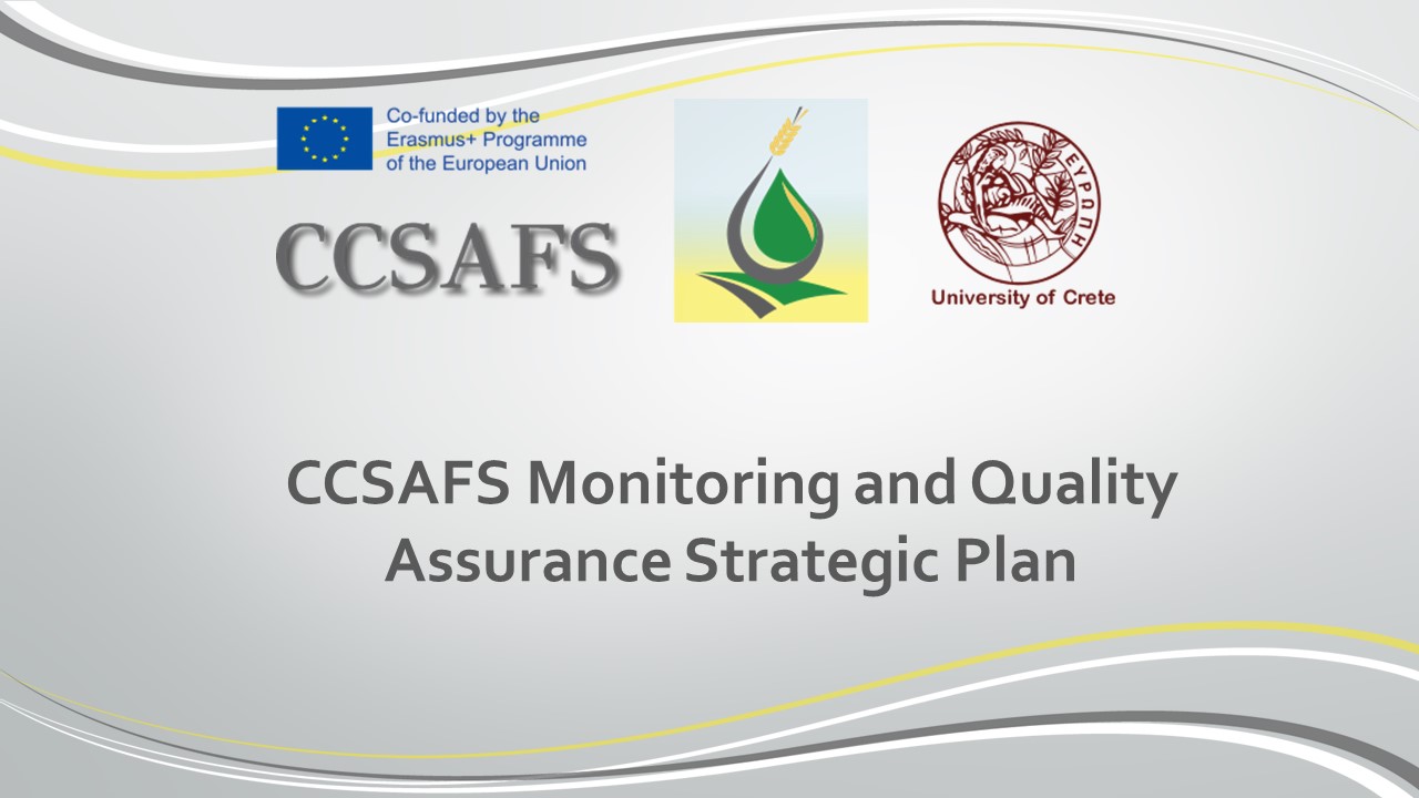 CCSAFS Monitoring and Quality Assurance Strategic Plan