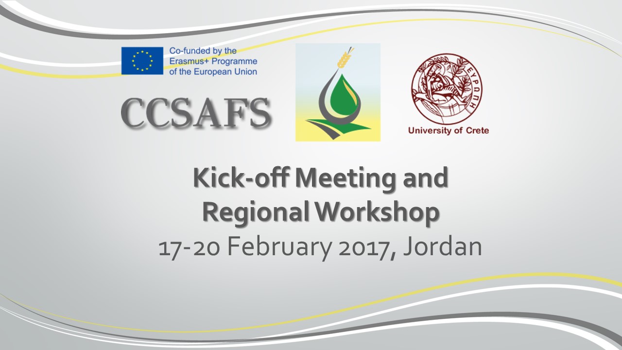 Kick-off Meeting and Regional Workshop, 17-20 February 2017, Jordan