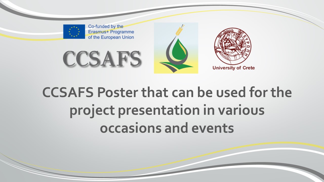 CCSAFS Poster that can be used for the project presentation in various occasions and events